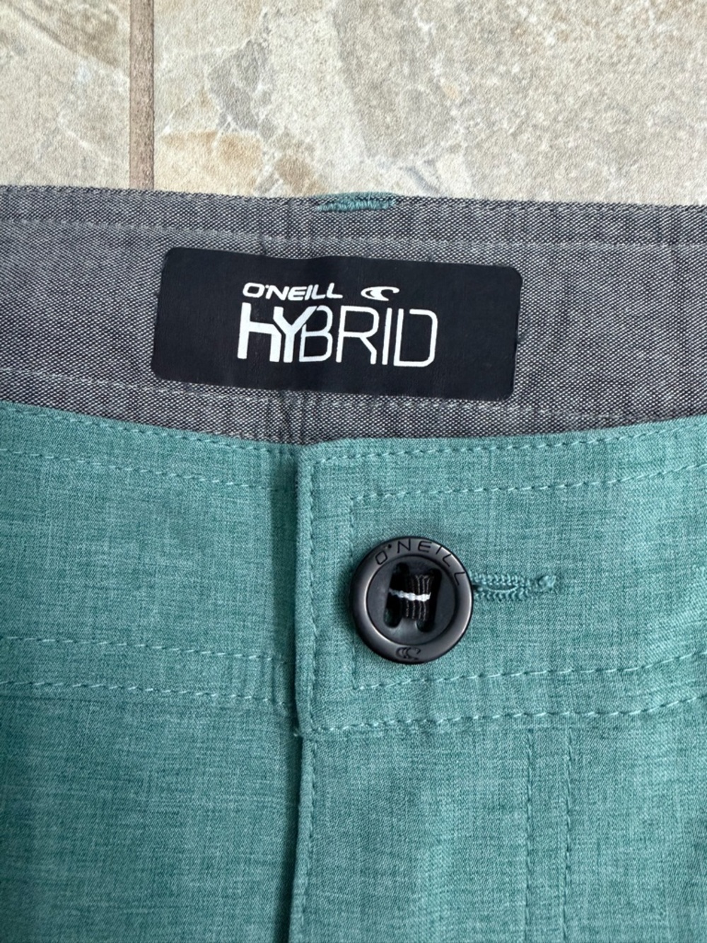 O'Neill Teal Men's Flat Front Hybrid Shorts - Picture 6 of 7